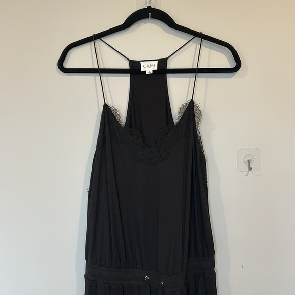 Cami NYC Estella Racerback Black Lace Trim Jumpsuit - Picture 6 of 15